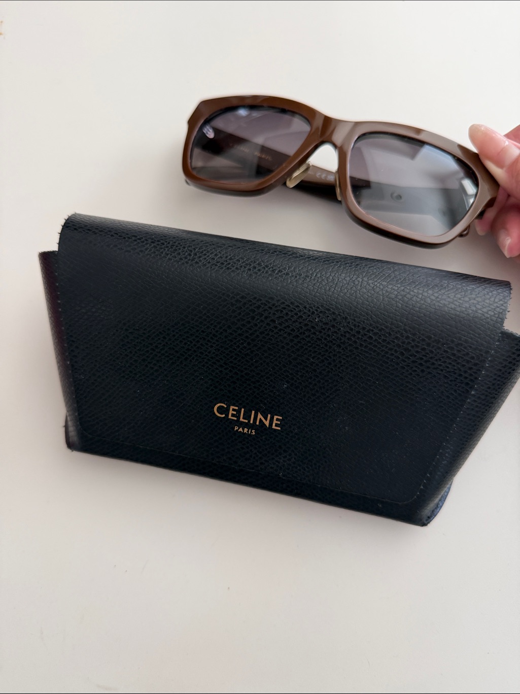 Celine Triomphe Brown Frame Sunglasses With Black Case